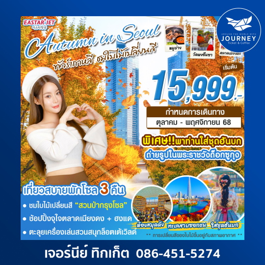 เกาหลี Autumn in Seoul 5วัน 3คืน