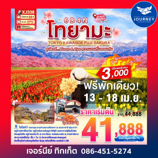TOYAMA TOKYO KAWAGOE FUJI SAKURA 6D 4N