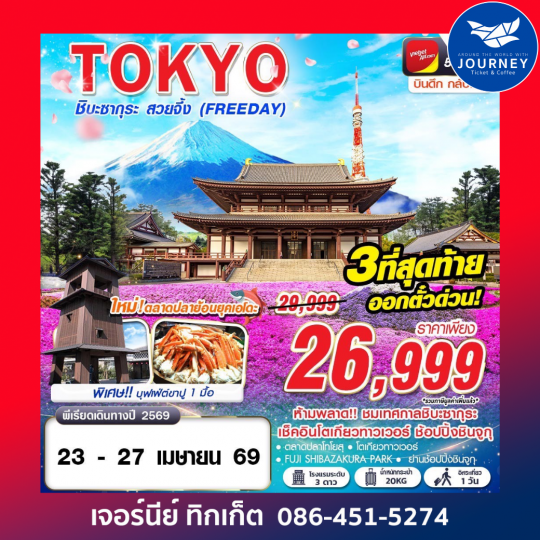 TOKYO ชิบะซากุระ สวยจึ้ง (FREEDAY) บินดึกกลับเช้า APR -MAY 5D3N