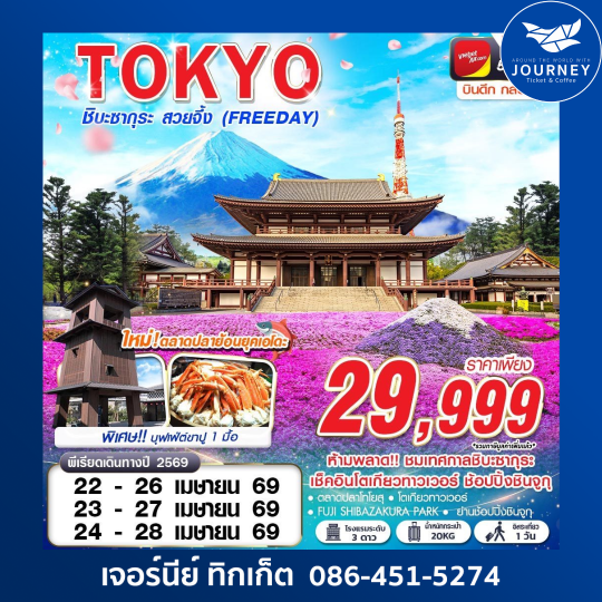 TOKYO ชิบะซากุระ สวยจึ้ง (FREEDAY) บินดึกกลับเช้า APR -MAY 5D3N
