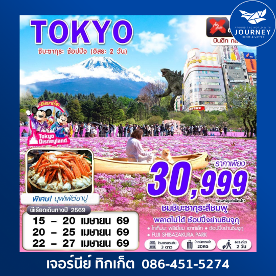 TOKYO ชิบะซากุระ ช้อปปัง (FREEDAY 2 วัน) บินดึกกลับสาย APR-MAY 6D4N