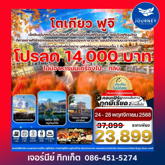 โตเกียว ฟูจิ อุโมงค์เมเปิ้ล ใบไม้เปลี่ยนสี เที่ยวเต็มไม่มีอิสระ 5วัน3คืน