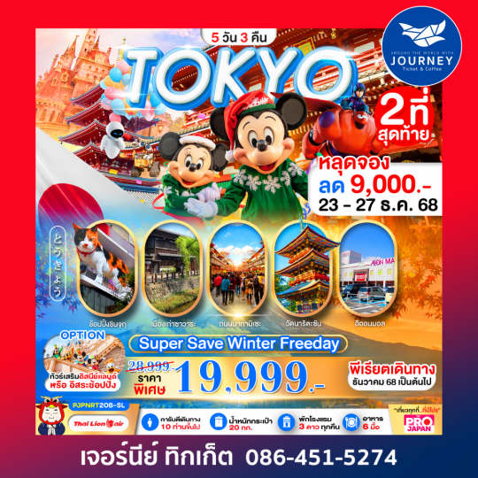 TOKYO WINTER FREEDAY เที่ยวโตเกียวบรรยากาศฤดูหนาว 5 วัน 3 คืน