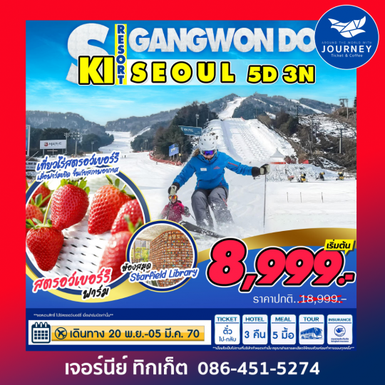 Seoul-Ski Gangwondo 5วัน 3คืน