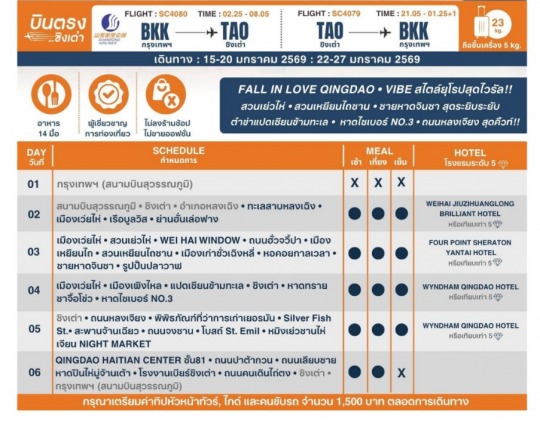 Qingtao 22-27 JAN 2026