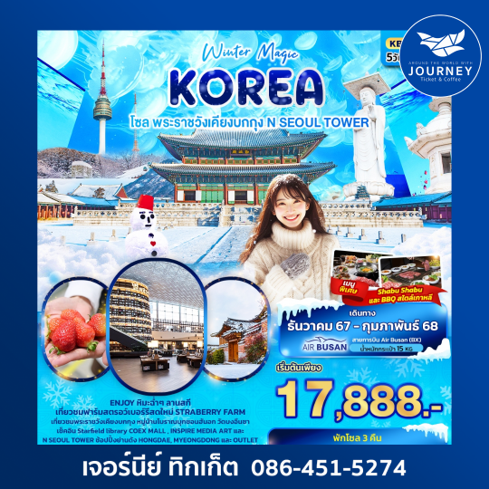 Winter Magic Korea Seoul โซล พระราชวังเคียงบกกุก N SEOUL TOWER 5วัน 3คืน