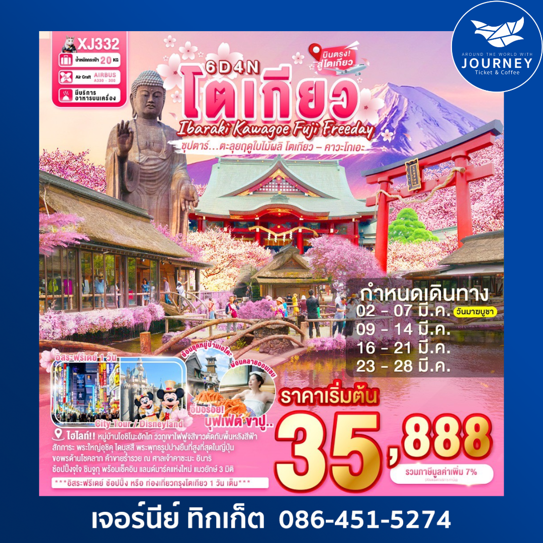 IBARAKI KAWAGOE FUJI TOKYO FREEDAY 6D 4N BY XJ 