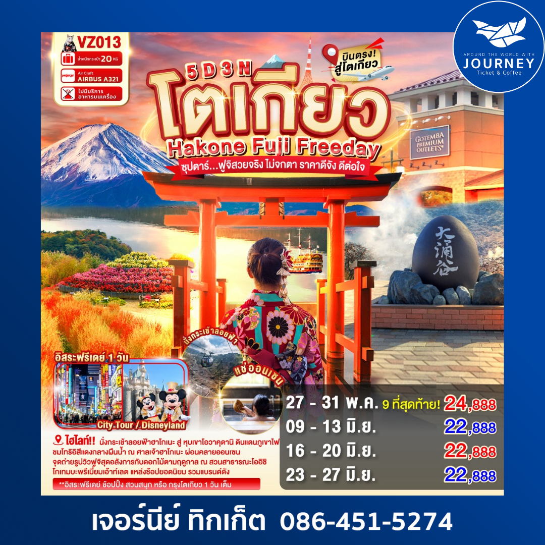 TOKYO HAKONE FUJI FREEDAY 5D 3N