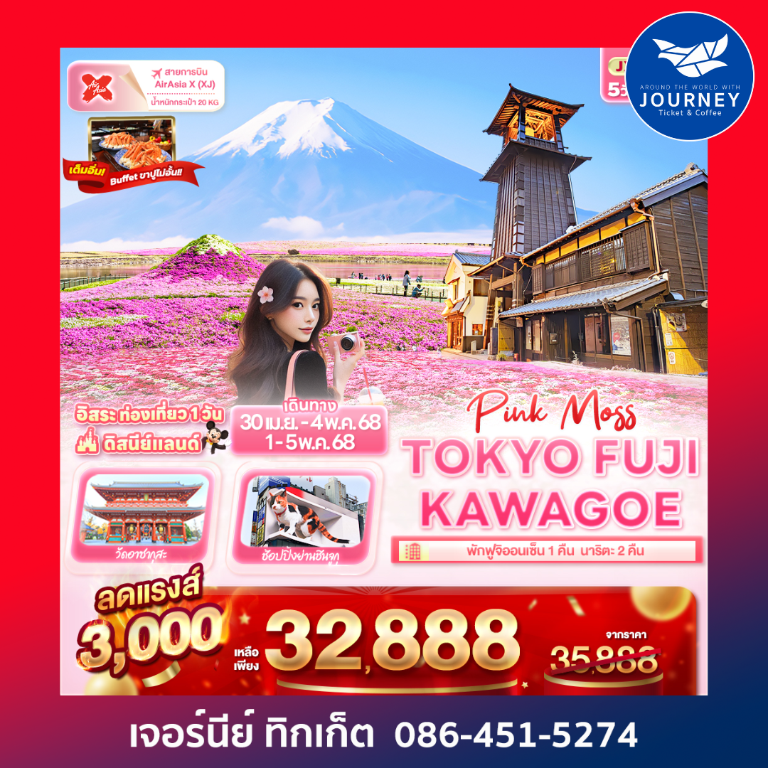 PINK MOSS TOKYO FUJI KAWAGOE 5 วัน 3 คืน