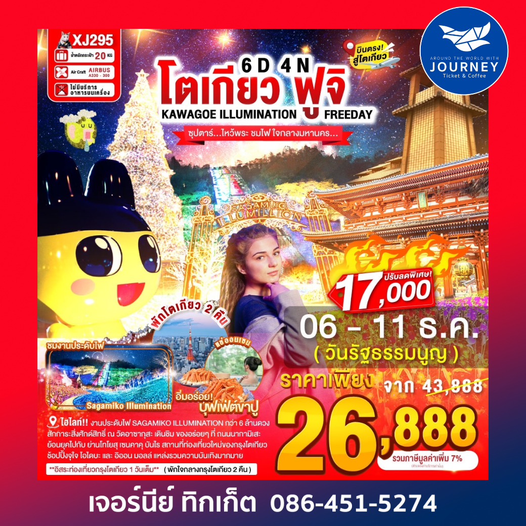 TOKYO KAWAGOE FUJI ILUMINATION FREEDAY 6D 4N