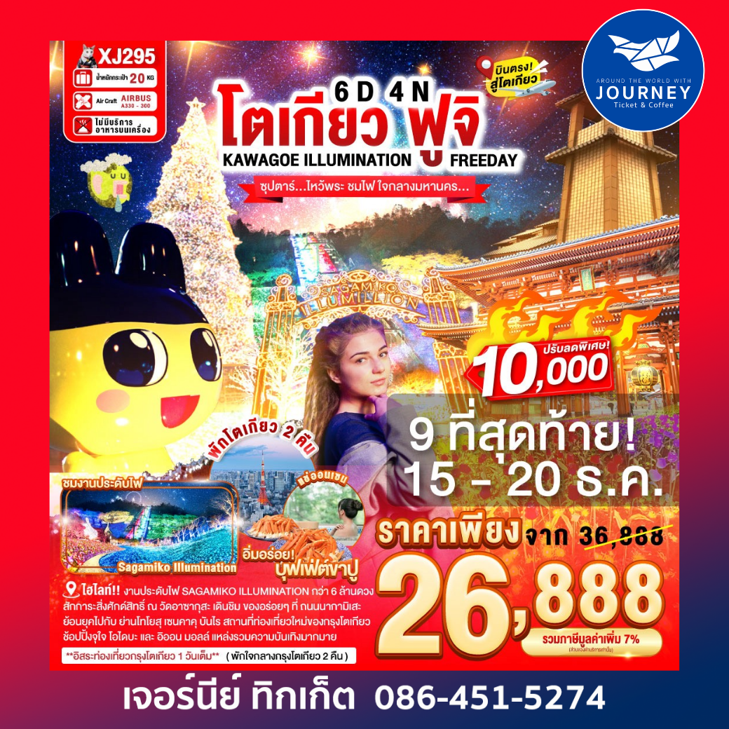 TOKYO KAWAGOE FUJI ILUMINATION FREEDAY 6D 4N